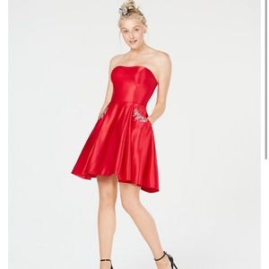 Red mini dress